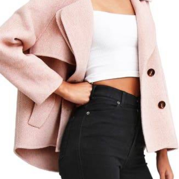 Belle  n Bloom Other - Belle & Bloom I'm Yours Double Breasted Wool Blend Coat Blush